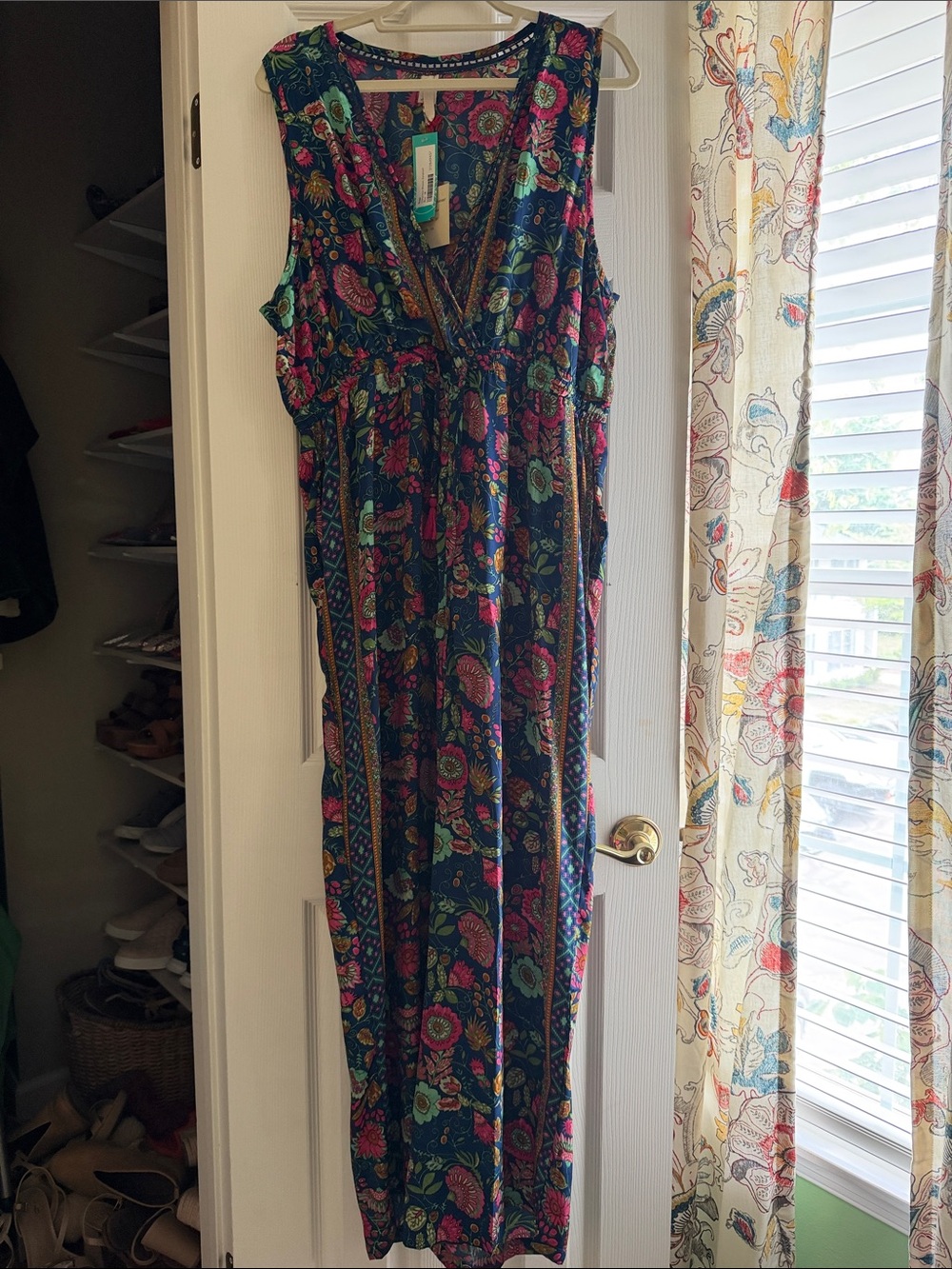 RAGA Floral Print Sleeveless Jumpsuit in Navy, Pink, Teal